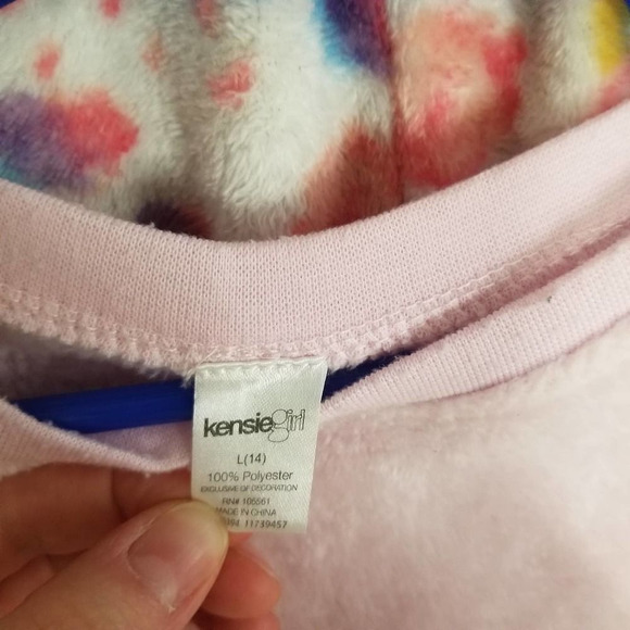 Rainbow pjs plush fuzzy 14 girls fuzzy Sweater Pants - Picture 4 of 6